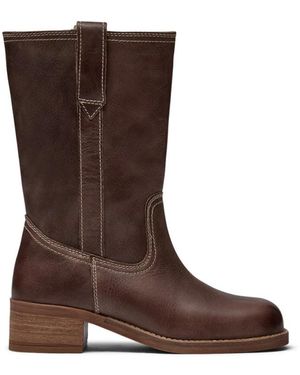 Pavement Schoenen ,Bruin ,Leer Tanja Vintage Heeled Boot