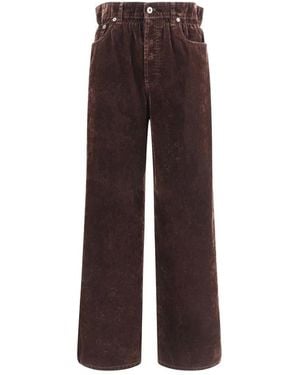 Miu Miu Samt Weitbein Hose - Braun