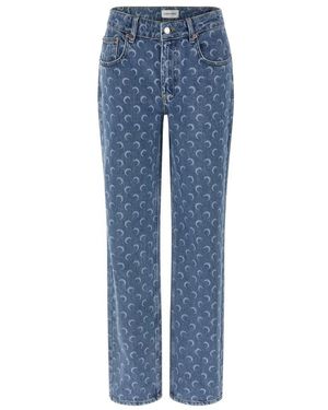 Marine Serre Straight Jeans - Blauw