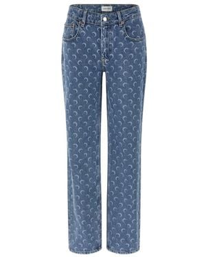 Marine Serre Straight Jeans - Bleu