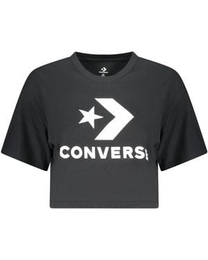 Converse Tops ,Zwart ,Katoen T-Shirt Met Korte Mouwen