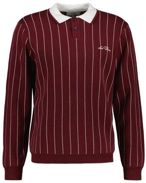Les Deux Truien & Vesten ,Rood ,Signature Gebreide Ls Polo