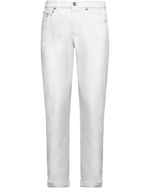 Brunello Cucinelli Jeans > slim-fit jeans - Blanc