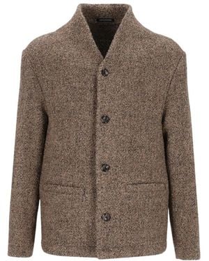 Emporio Armani Jassen ,Bruin ,Wol Unstructured Jacket