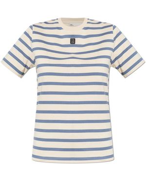 Tory Burch Tops ,Blauw ,Katoen Gestreepte Katoenen T-Shirt