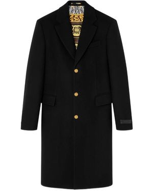 Versace Single-Breasted Coats - Negro