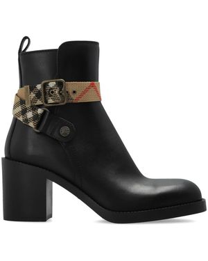 Burberry Huntley Enkellaarsjes Met Hak - Zwart