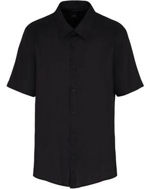 ARMANI EXCHANGE Kurzarmhemd Schwarz Regular Fit