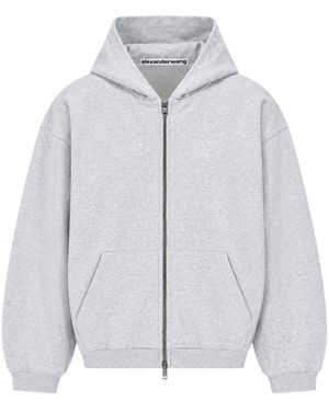 Alexander Wang Hoodie Met Kristalversiering En Ritssluiting - Grijs