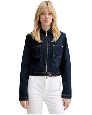 Guess Amelie Cropped Denim Jacket - Blauw