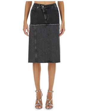 McQueen Rokken ,Zwart ,Denim Two-Tone Denim Rok
