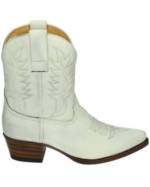 Sendra Westernstiefel Hellgrau Leder - Grün