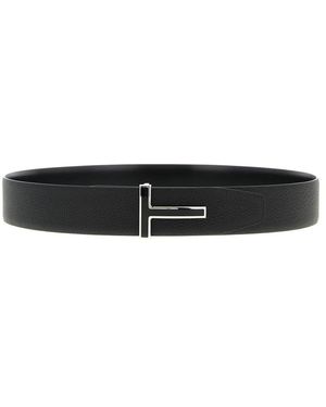 Tom Ford Omkeerbare Gesp Riem - Zwart