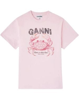 Ganni T-Shirts - Pink