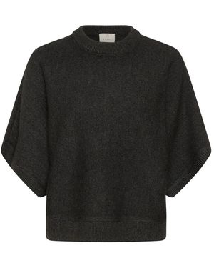 Kaffe Truien & Vesten ,Grijs ,Leer Kabarbara Wing Sl Pullover - Zwart