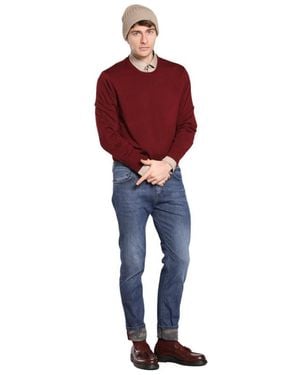 Mason's Denim Regular Fit 5-Pocket Hose Blau - Rot