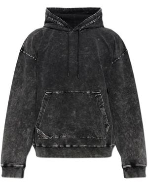 DIESEL Hoodies & Sweatvesten ,Zwart ,Katoen S-Boxt-Hood-Tuk Katoenen Hoodie - Grijs