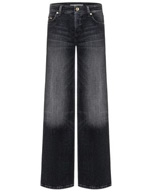 Cambio Jeans ,Zwart ,Katoen Tess Superstretch Wide Jeans - Blauw