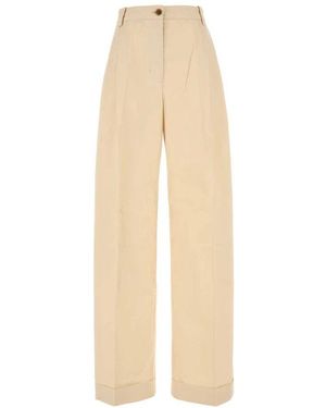 Maison Kitsuné Cremefarbene baumwollhose,trousers - Natur