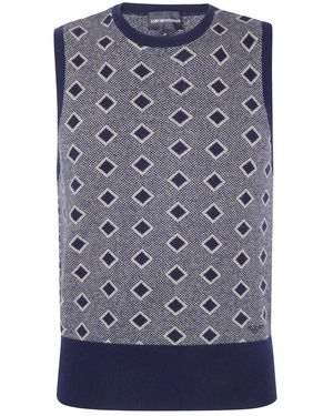 Emporio Armani Sleeveless Jumpers - Blue