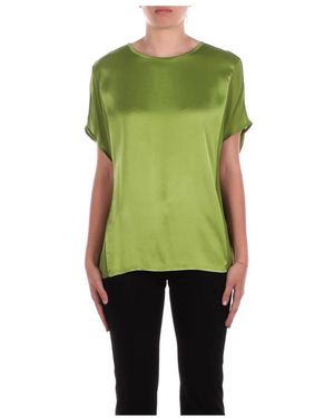 Manila Grace Logo Rückenbluse Regular Fit Viskose - Grün