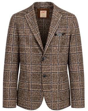 Bob Jassen ,Bruin ,Wol Single-Breasted Blazer