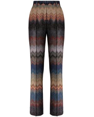 Missoni Zigzag Glitzer Plissiert Front Gürtelschlaufen - Grau