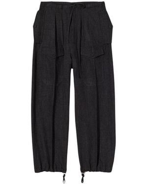 Plan C Wide Trousers - Black