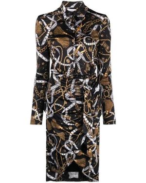 Moschino Kleedjes ,Veelkleurig ,Elegante Jurk Voor Vrouwen - Zwart