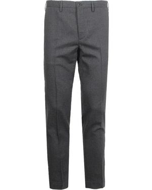 Incotex Grijze Wollen Blend Broek - Grijs