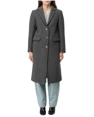 Liu Jo Eleganter Mantel Mit Langen Ärmeln Und Kerbkragen - Schwarz