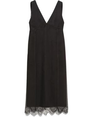 Carven Kleedjes ,Zwart ,Katoen Gelaagde Lingerie Jurk