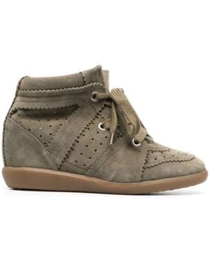 Isabel Marant Taupe Sneakers Mit Schnürung - Grau