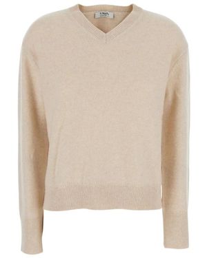 Max Mara V-Hals Trui - Naturel