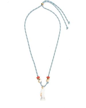 FLOWZE Accessoires ,Blauw ,Schelp Hanger Ketting - Metallic