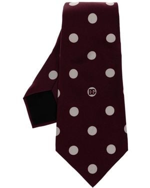 Dolce & Gabbana Seidenkrawatte Mit Tupfenmuster - Lila