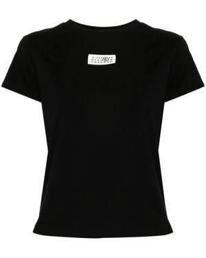 MM6 by Maison Martin Margiela Casual Katoenen T-Shirt - Zwart