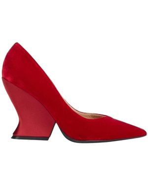 Alberta Ferretti Schoenen ,Rood ,Polyester Decolleté Met Geometrische Hak