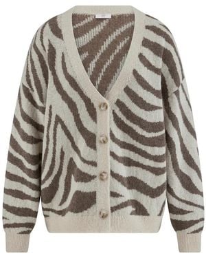 Riani Zebra Gebreide Cardigan - Grijs