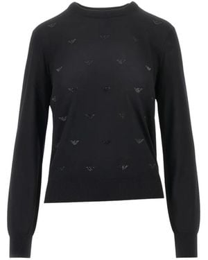 Emporio Armani Round-Neck Knitwear - Black