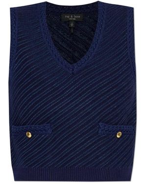 Rag & Bone V-Neck Knitwear - Bleu