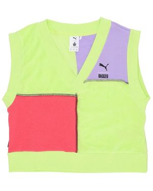 PUMA Fitness ,Veelkleurig ,Katoen Mouwloze Pullover - Groen