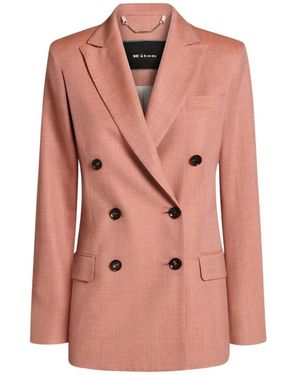Kiton Double-Breasted Coats - Pink