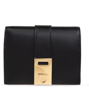 Ferragamo Lederbrieftasche mit logo - Schwarz