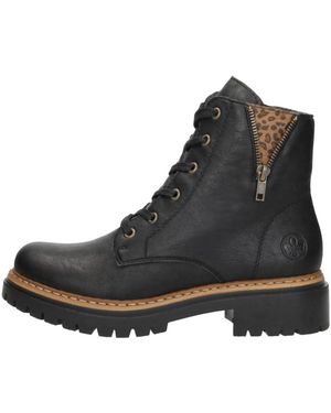 Rieker Schoenen ,Zwart ,Veterschoenen Hoog