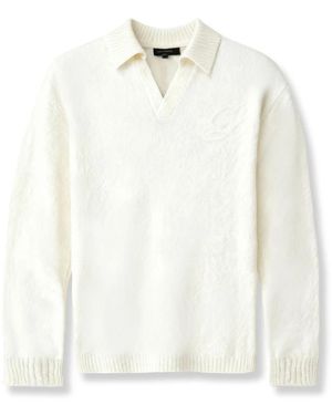 Represent Wollen Polotrui Met Geribbelde Zoom - Wit