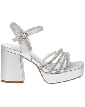 Gattinoni Silberne High Heel Sandalen Heben Stil - Weiß