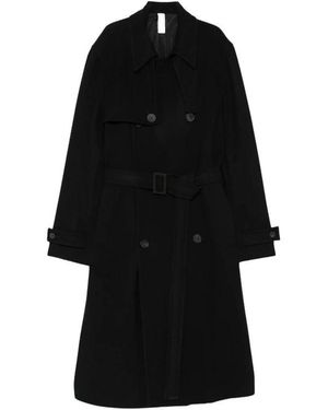 Hevò Double-Breasted Coats - Negro