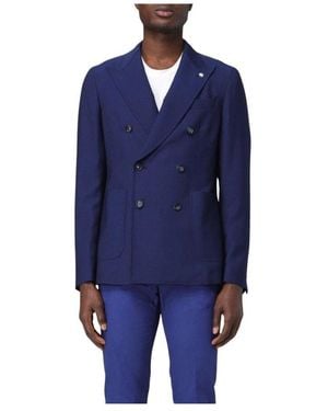 Manuel Ritz Blaue Doppelreiher Anzugjacke
