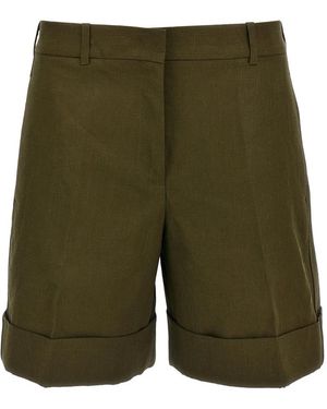 Jil Sander Linnen Bermuda Shorts - Groen